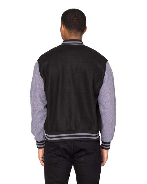 Unisex Legend Jacket - Black/ Charcoal Heather Back