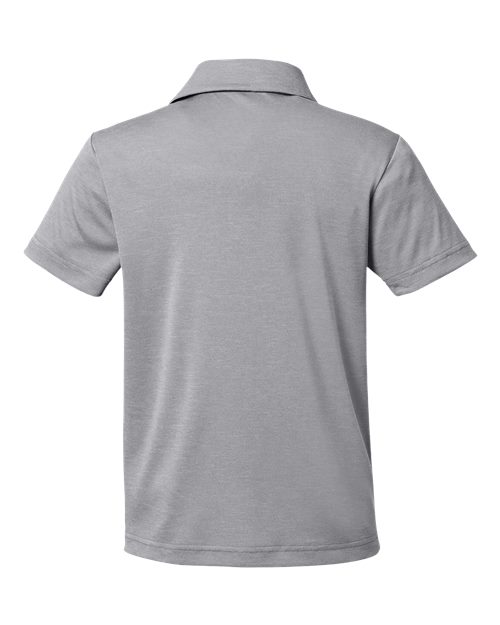 Youth Zone Sonic Heather Performance Polo - Athletic Heather Back