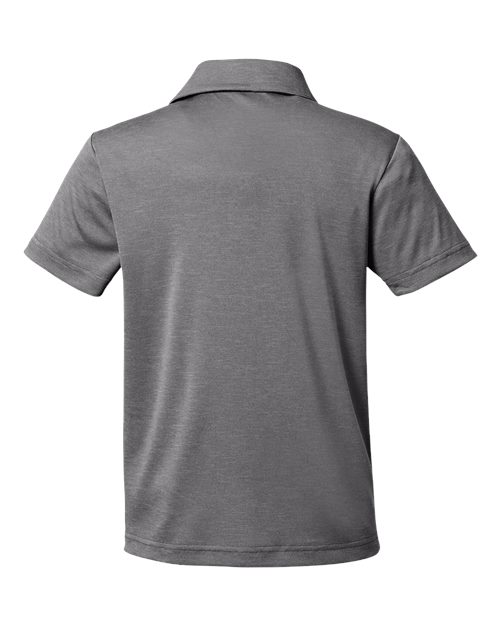 Youth Zone Sonic Heather Performance Polo - Dark Grey Heather Back