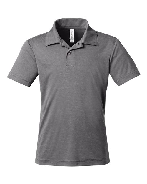Youth Zone Sonic Heather Performance Polo - Dark Grey Heather Front