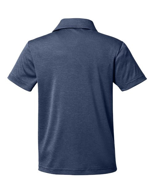 Youth Zone Sonic Heather Performance Polo - Sport Dark Navy Heather Back