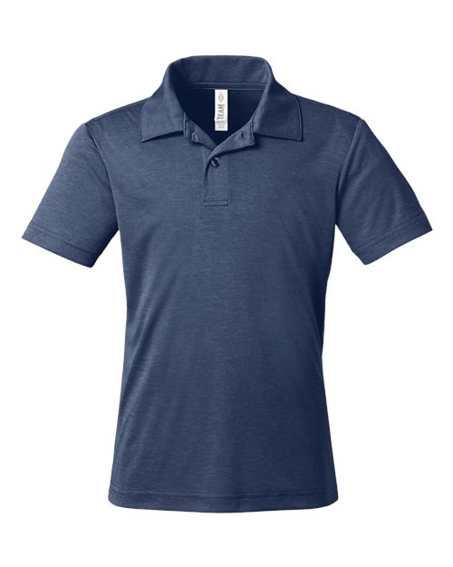Youth Zone Sonic Heather Performance Polo - Sport Dark Navy Heather Front