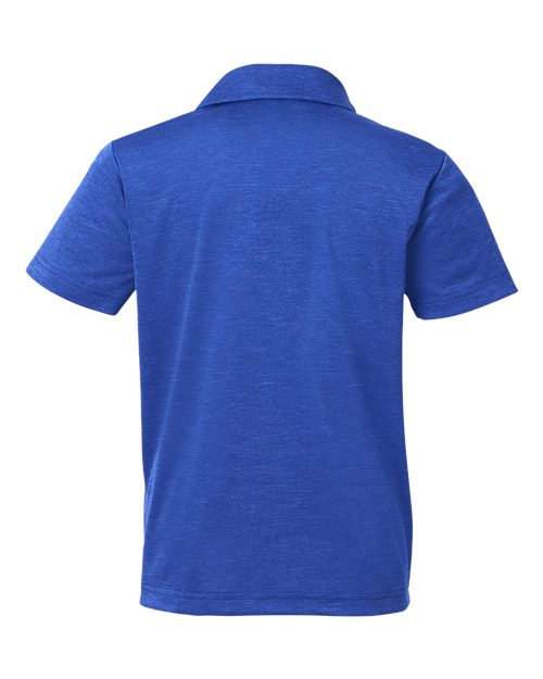 Youth Zone Sonic Heather Performance Polo - Sport Royal Heather Back