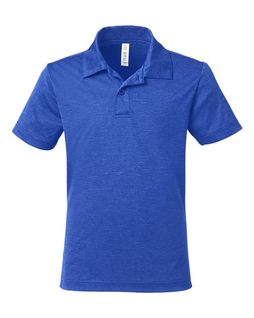 Youth Zone Sonic Heather Performance Polo - Sport Royal Heather Front