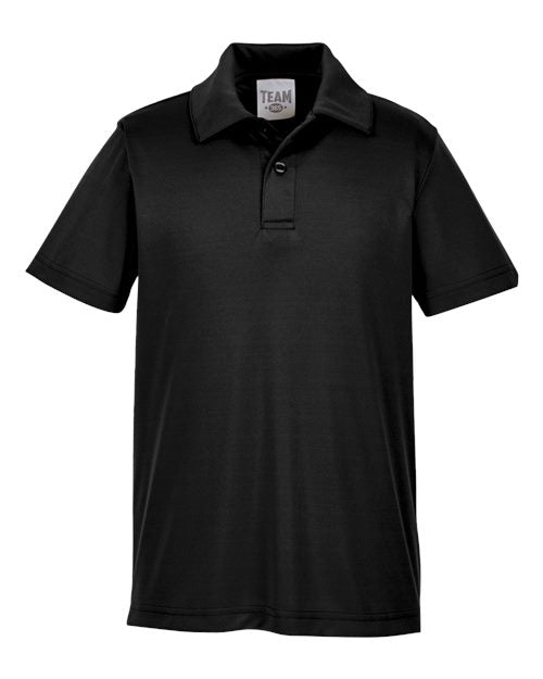 Team 365 Youth Zone Performance Polo - Black Front