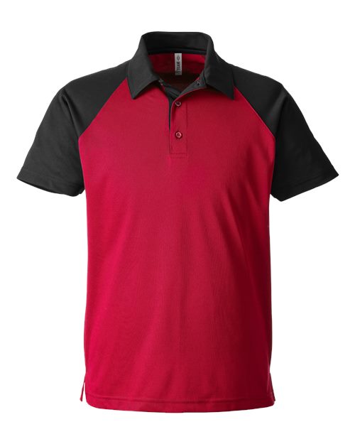 Men's Command Snag-Protection Colorblock Polo - Sport Red/ Black Front