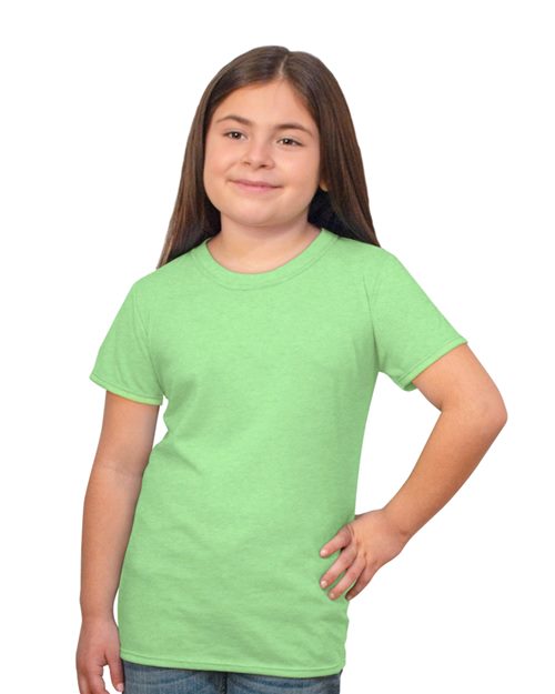 Girls' Princess T-Shirt - Heather Turquoise Front