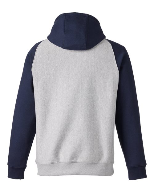 Unisex Zone HydroSport™ Heavyweight Colorblock Hooded Sweatshirt - Athletic Heather/ Sport Dark Navy Back