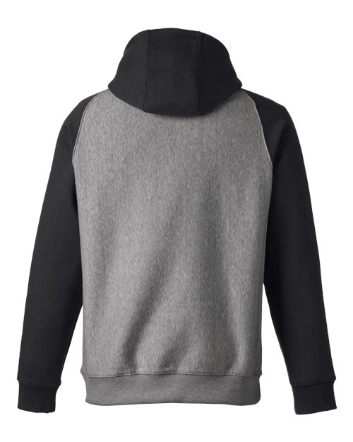 Unisex Zone HydroSport™ Heavyweight Colorblock Hooded Sweatshirt - Dark Grey Heather/ Black Back