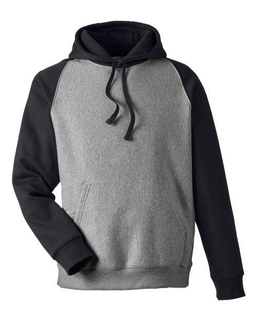 Unisex Zone HydroSport™ Heavyweight Colorblock Hooded Sweatshirt - Dark Grey Heather/ Black Front