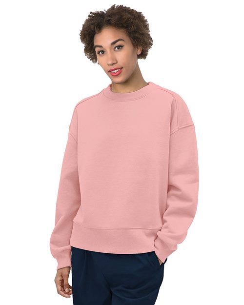 Women's USA-Made Fleece Crewneck Sweatshirt - Kelly Green Front
