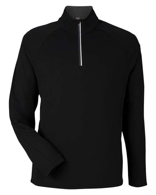 Men's Origin Performance Pique Quarter-Zip Pullover - Black/ Carbon Front