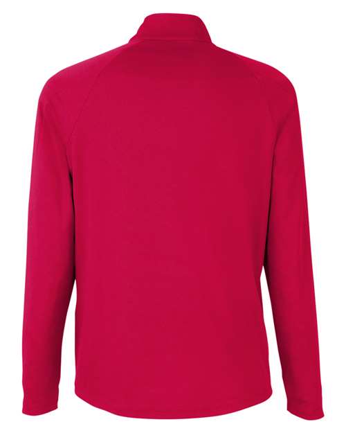 Men's Origin Performance Pique Quarter-Zip Pullover - Classic Red/ Carbon Back