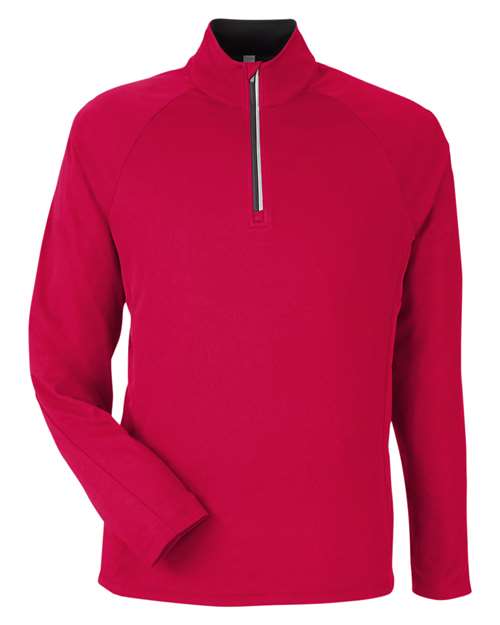Men's Origin Performance Pique Quarter-Zip Pullover - Classic Red/ Carbon Front
