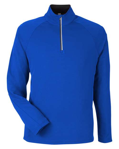 Men's Origin Performance Pique Quarter-Zip Pullover - True Royal/ Carbon Front