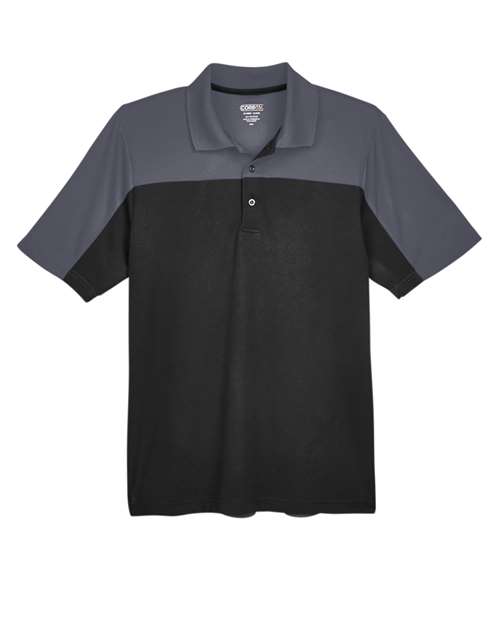 Men's Balance Colorblock Performance Piqué Polo - Black/ Carbon Front