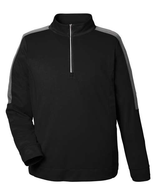 Men's Market Snag Protect Mesh Colorblock Quarter-Zip Pullover - Black/ Carbon Front
