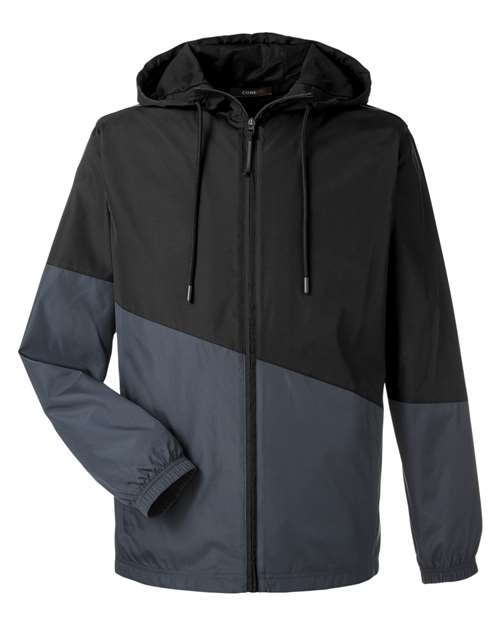 Unisex Techno Lite Colorblock Windbreaker - Black/ Carbon Front