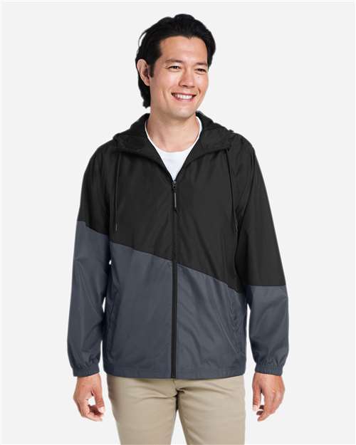 CORE365 Unisex Techno Lite Colorblock Windbreaker - Model Front