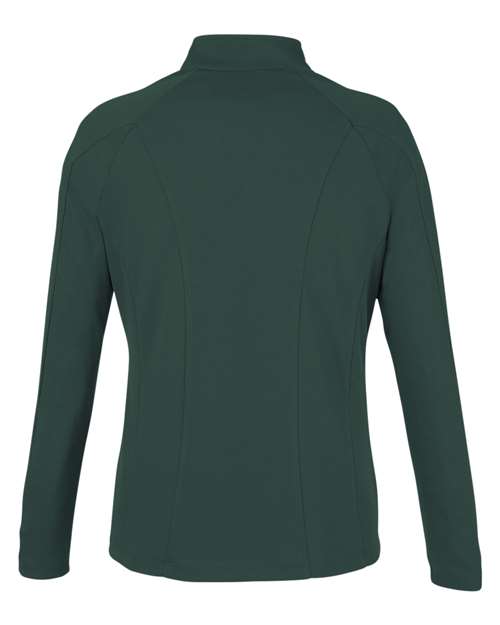 Women's Origin Performance Pique Quarter-Zip Pullover - Forest/ Carbon Back