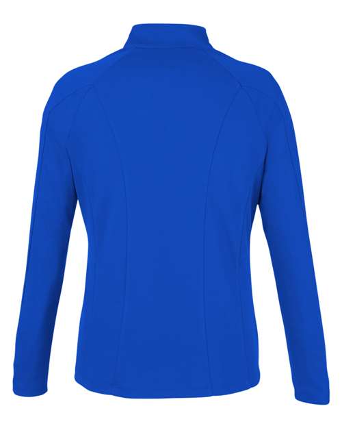 Women's Origin Performance Pique Quarter-Zip Pullover - True Royal/ Carbon Back