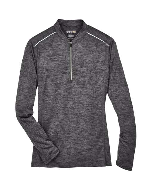 Women's Kinetic Performance Quarter-Zip Pullover - Carbon/ Black Front