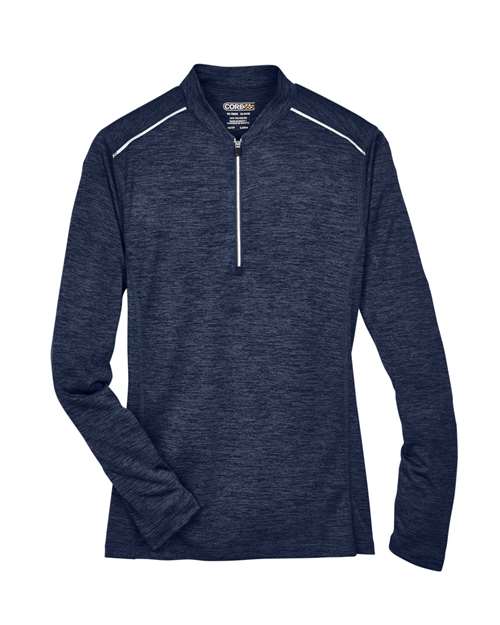 Women's Kinetic Performance Quarter-Zip Pullover - Classic Navy Heather/ Carbon Front