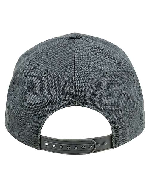 Washed Hemp Unstructured Baseball Cap - Charcoal Back