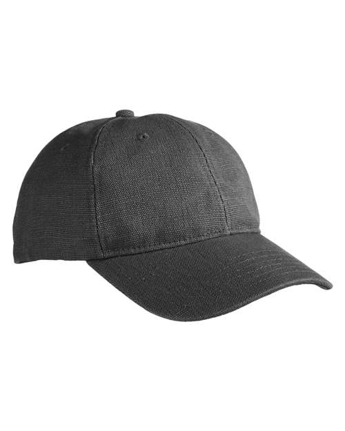 Washed Hemp Unstructured Baseball Cap - Charcoal Front