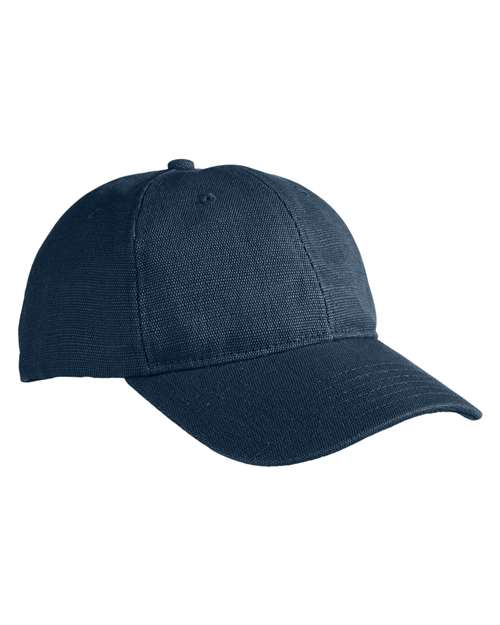 Washed Hemp Unstructured Baseball Cap - Navy Front
