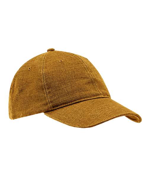 Washed Hemp Unstructured Baseball Cap - Old Gold Front