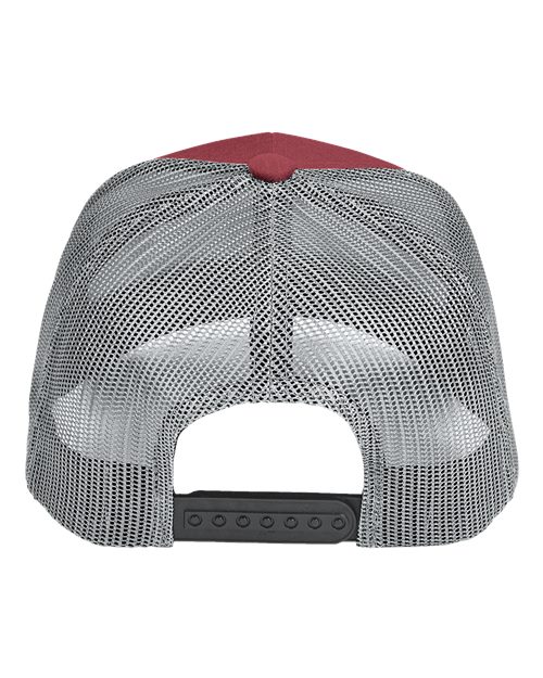 Youth Zone Sonic Heather Trucker Cap by Yupoong - Sport Maroon Heather/ Sport Graphite Back