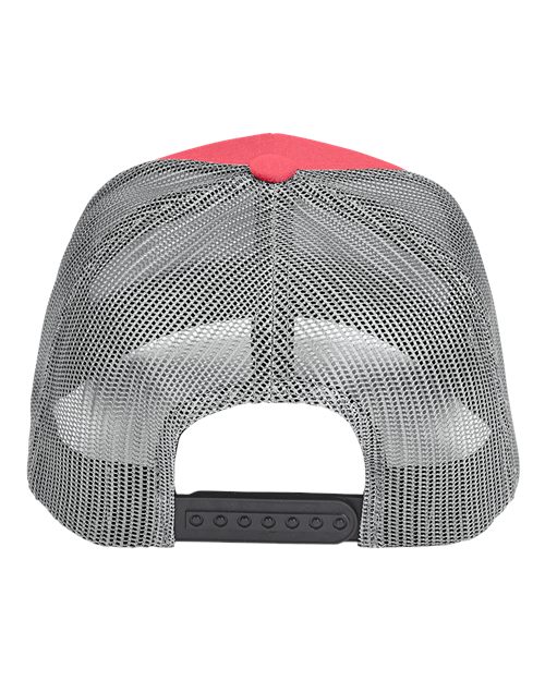 Youth Zone Sonic Heather Trucker Cap by Yupoong - Sport Red Heather/ Sport Graphite Back