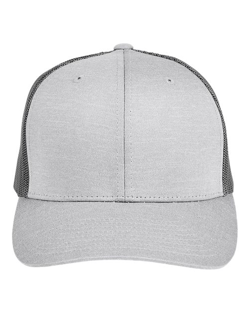 Zone Sonic Heather Trucker Cap by Yupoong - Athletic Heather/ Sport Graphite Front