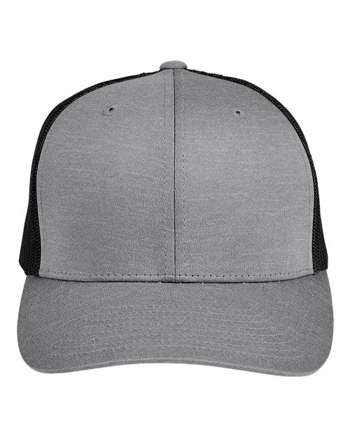 Zone Sonic Heather Trucker Cap by Yupoong - Dark Grey Heather/ Black Front