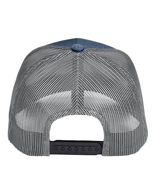 Zone Sonic Heather Trucker Cap by Yupoong - Sport Dark Navy Heather/ Sport Graphite Back