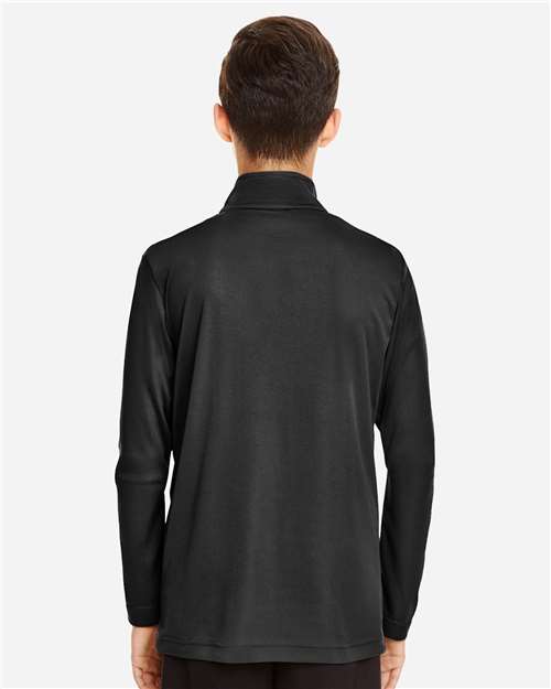 Youth Zone Performance Quarter-Zip Pullover - Black Back