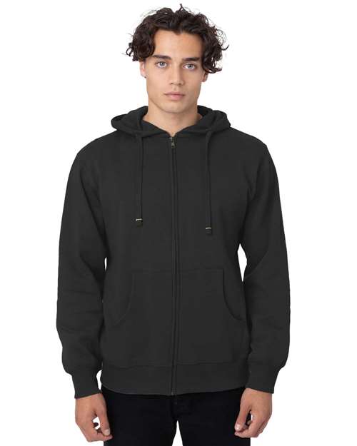 Unisex Heritage Full-Zip Hooded Sweatshirt - Black Front