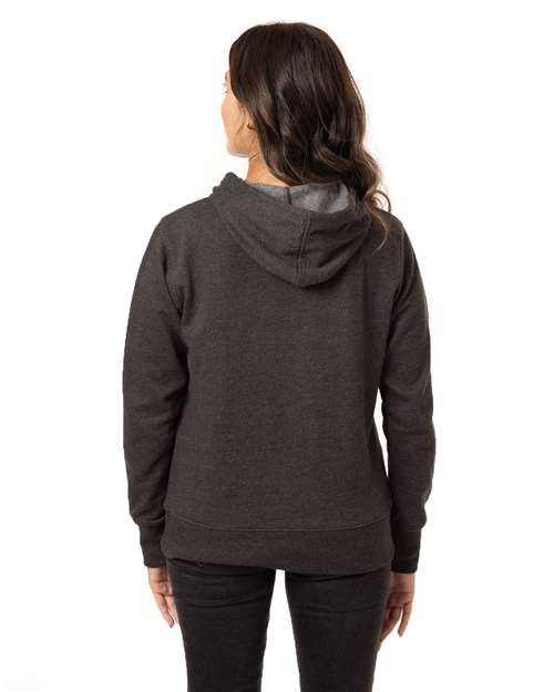 Women's Heathered Full-Zip Hooded Sweatshirt - Charcoal Back