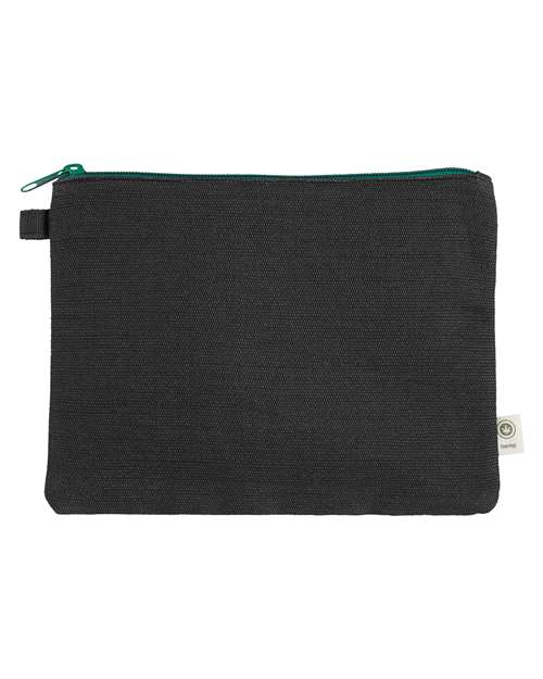 Hemp Pouch - Black/ Kelly Front