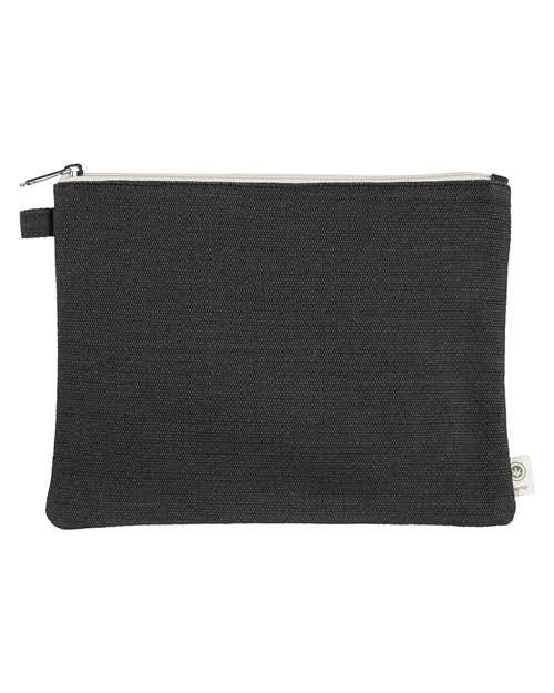 Hemp Pouch - Black/ Natural Front