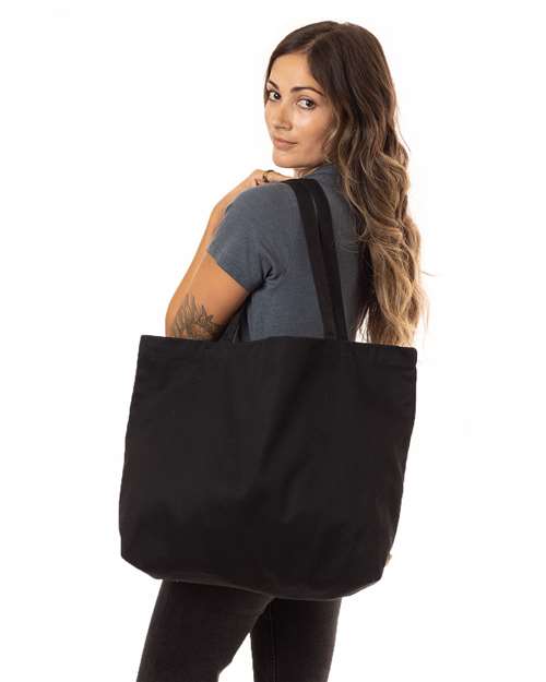 Large Twill Tote - Black Front