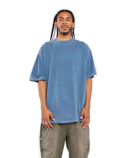 Unisex Max Heavyweight Garment-Dyed T-Shirt - Washed Denim Front
