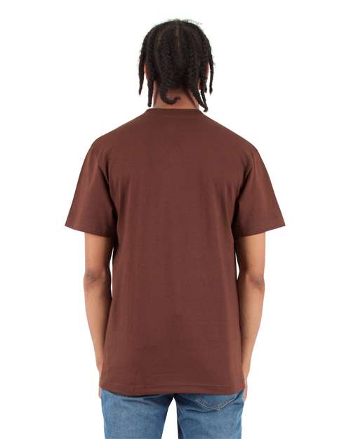 Unisex V-Neck T-Shirt - Brown Back