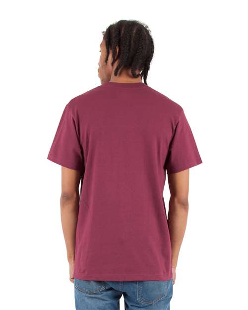 Unisex V-Neck T-Shirt - Burgundy Back