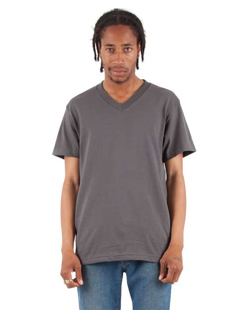 Unisex V-Neck T-Shirt - Dark Grey Front