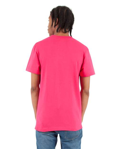 Unisex V-Neck T-Shirt - Hot Pink Back