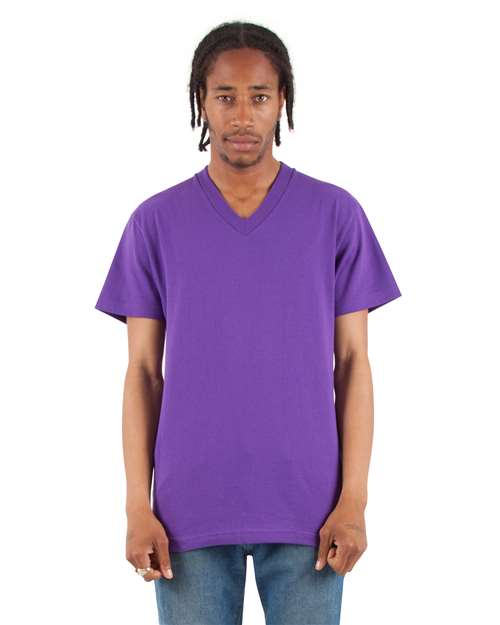 Unisex V-Neck T-Shirt - Purple Front