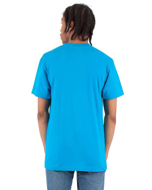 Unisex V-Neck T-Shirt - Turquoise Back
