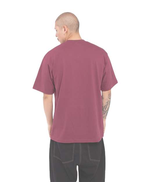 Unisex Tall Max Heavyweight T-Shirt - Burgundy Back